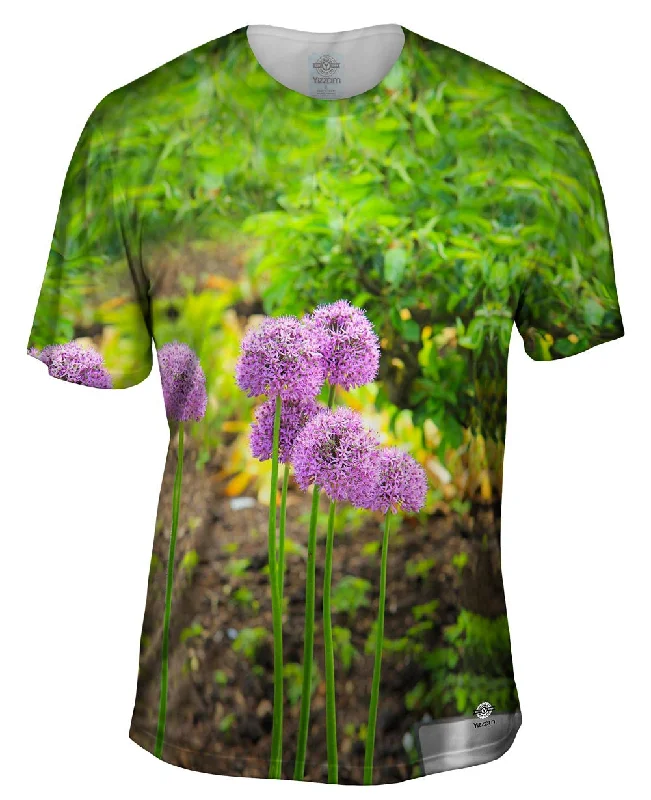 Athletic Performance T-Shirt-Pretty Purple Flowers