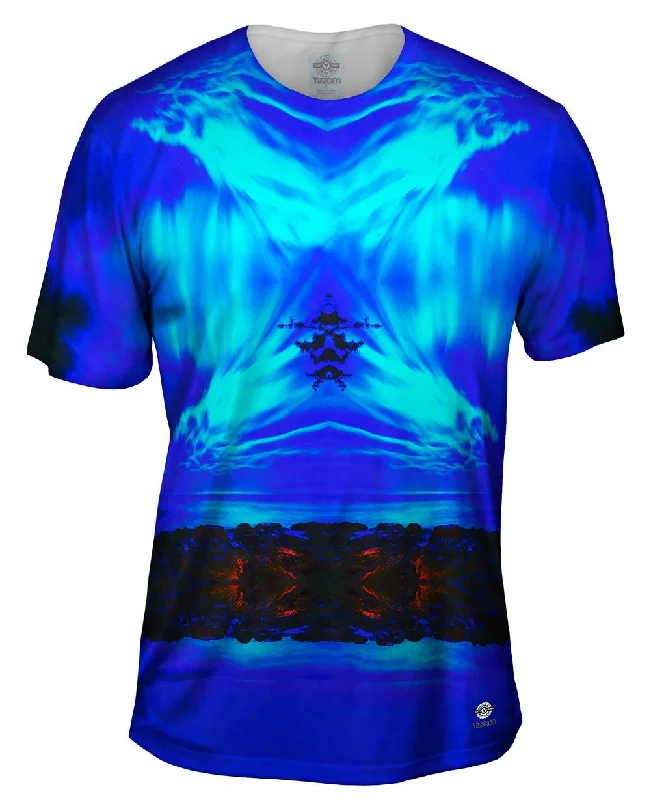 Stylish Pocket T-Shirt-Electric Moonlight Shadows