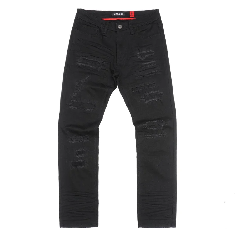 Premium Bootcut Pants-M1903 Montego Jeans w/ Underlay - Black