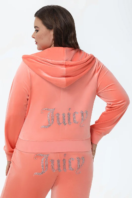 Premium Fitted Hoodie-Plus-Size OG Big Bling Velour Hoodie