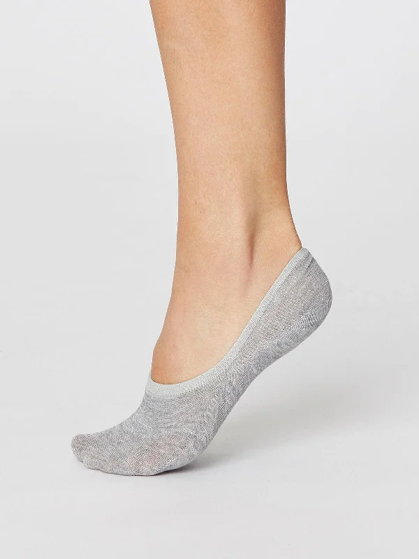 Comfortable Soft Toe Socks-No Show Socks - Mid Grey Marle