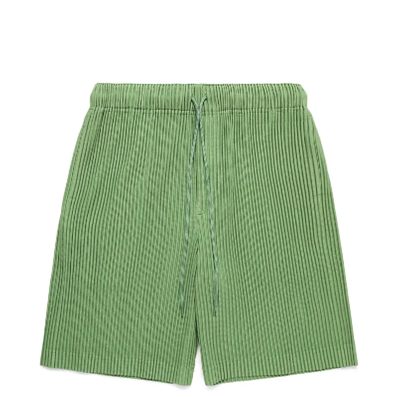 Relaxed Fit Activewear Shorts-COLOR PLEATS BOTTOMS