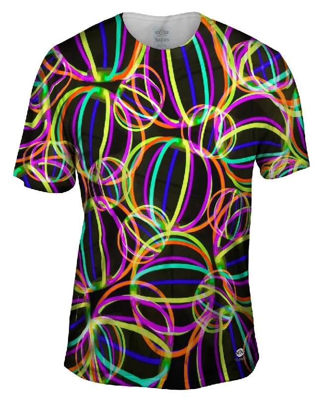 Minimalist Graphic T-Shirt-Glowsticks Globe Scatter