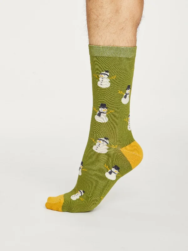 Premium Sport Compression Socks-Snowman Socks - Olive