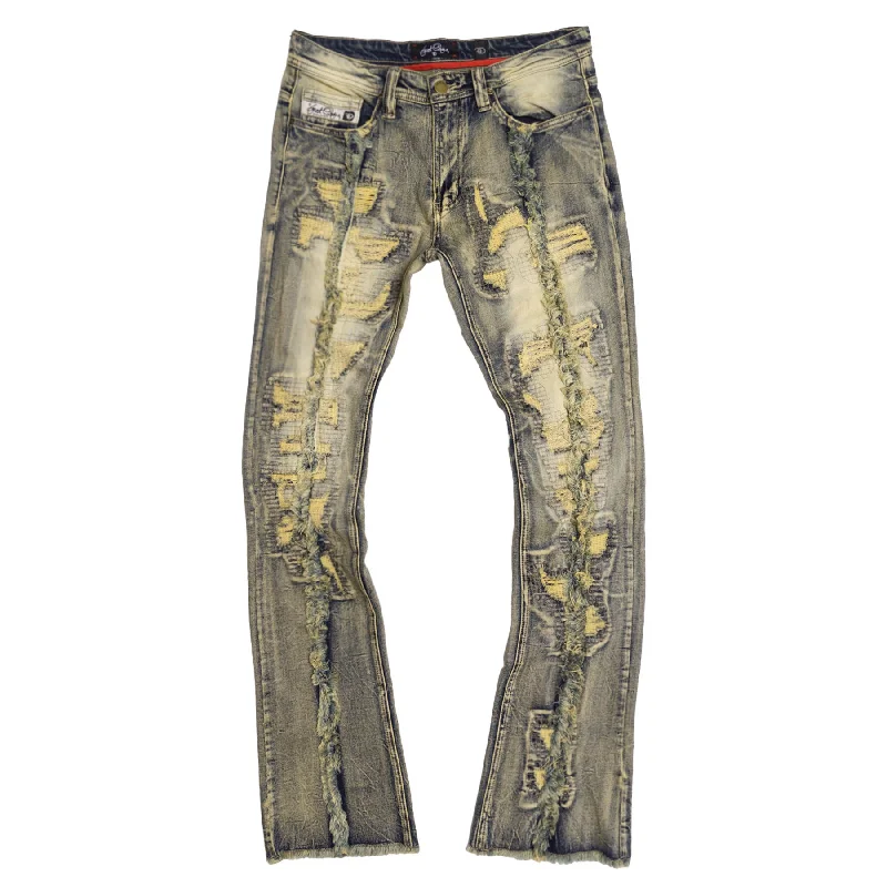 Trendy Utility Pants-F1774 Cashay Prime Stacked Jeans - Dirt