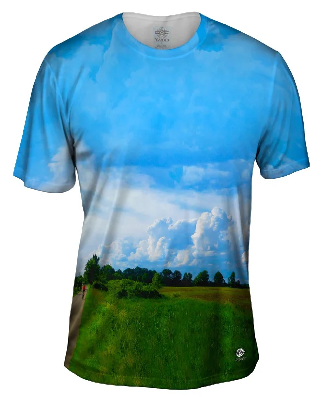 Comfortable Crew Neck T-Shirt-Musketawa Clouds