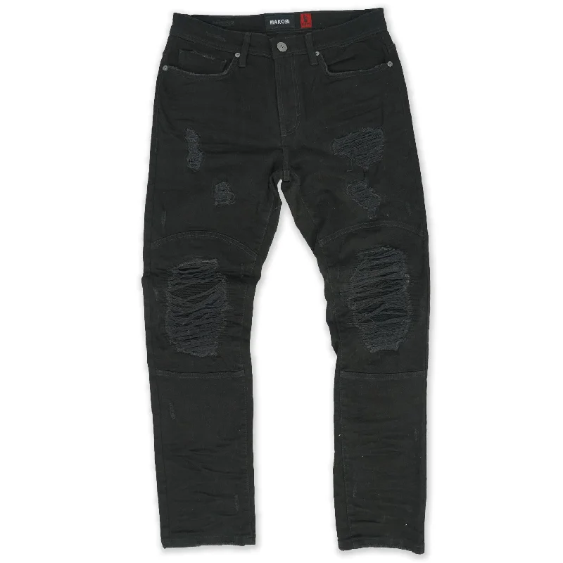 Relaxed Fit Chinos-M1920 Zuma Shredded Jeans - Black/Black