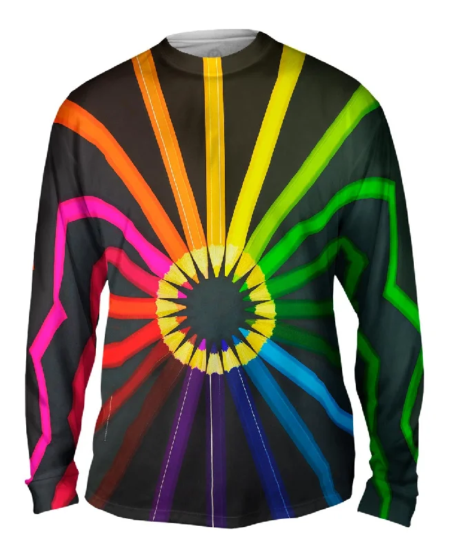 Trendy Color Block Long Sleeve-Coloring Pencils For School