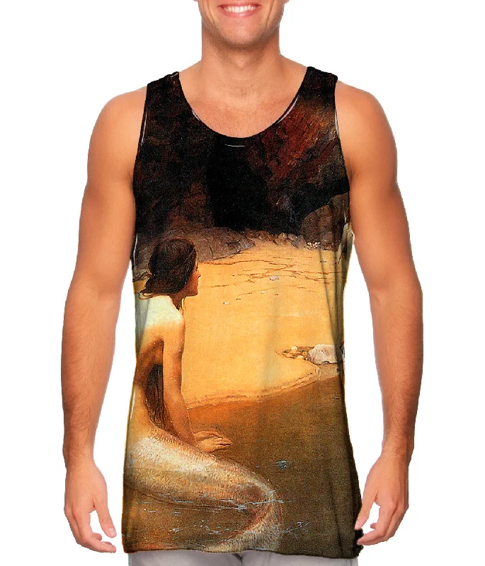 Classic Ribbed Tank-John Collier - "Mermaid And Child Beach"