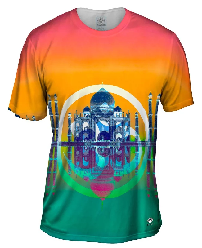 Comfortable Ribbed T-Shirt-Taj Mahal Ohm Illusion