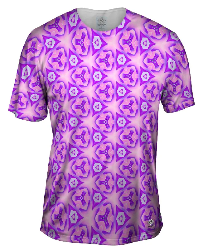 Lightweight Casual T-Shirt-Purple Squirmy Pattern