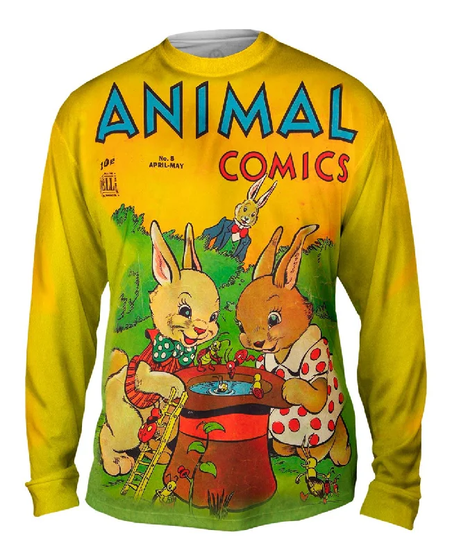 Comfortable Quick-Dry Long Sleeve-Bunny Fun Comic Retro