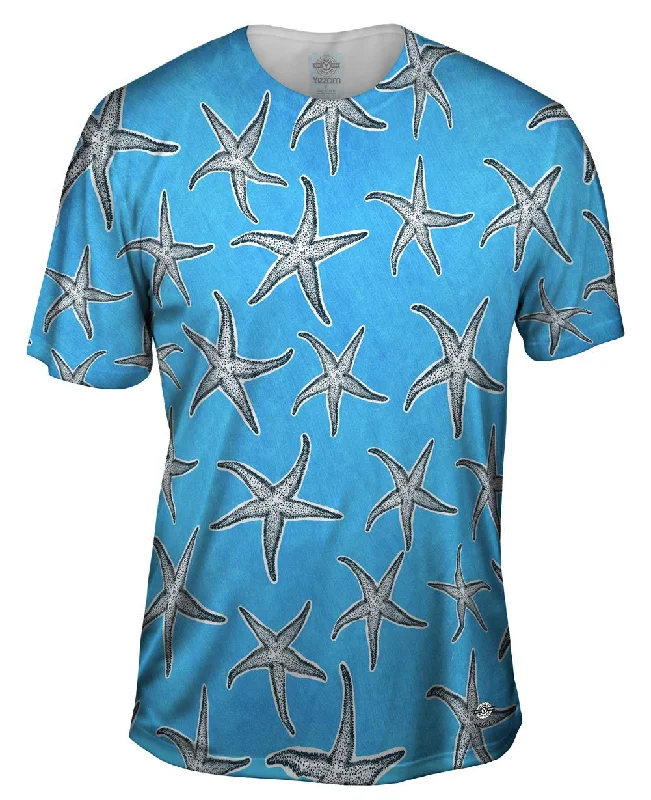 Trendy Retro T-Shirt-Bubbly Starfish Light Blue