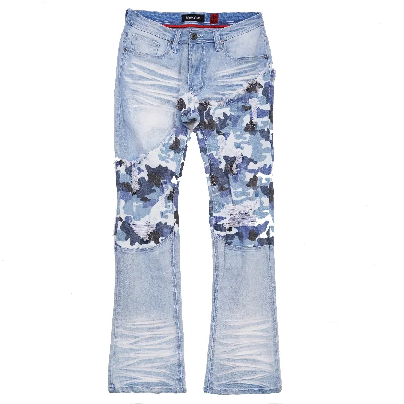 Trendy High-Waisted Pants-M1919 Costello Stack Jeans - Light Wash