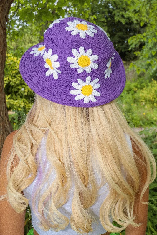 Casual Hiking Hat-PURPLE DAISY HAT