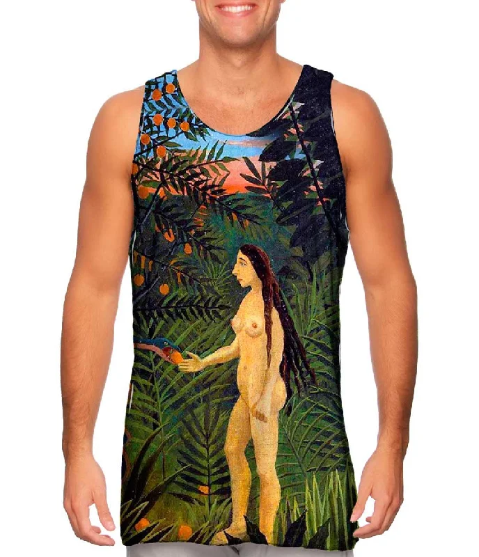 Stylish Mesh Sleeveless Shirt-Henri Rousseau - "Eve And The Serpent" (1905)