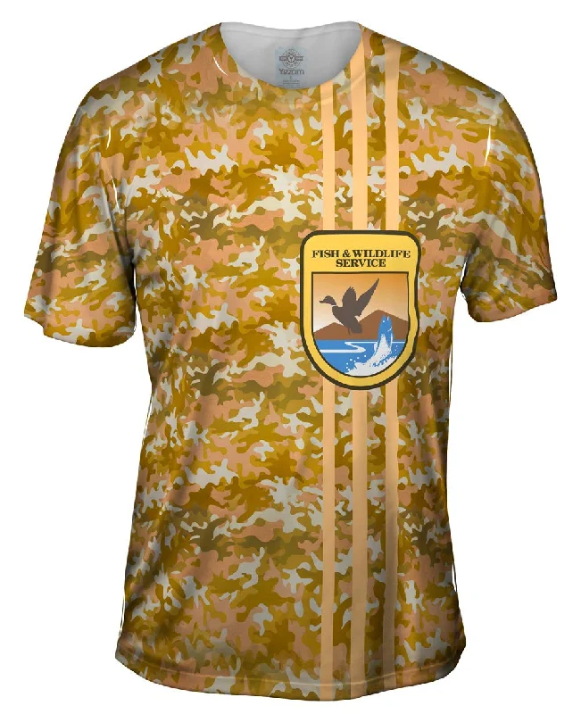 Simple Logo T-Shirt-Wildlife Service Yellow Camo