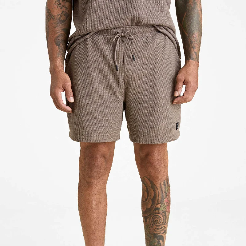 Stylish Printed Athletic Shorts-Waffle Short | Mocha