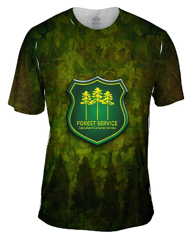 Soft Stretchable T-Shirt-Forest Service Camo