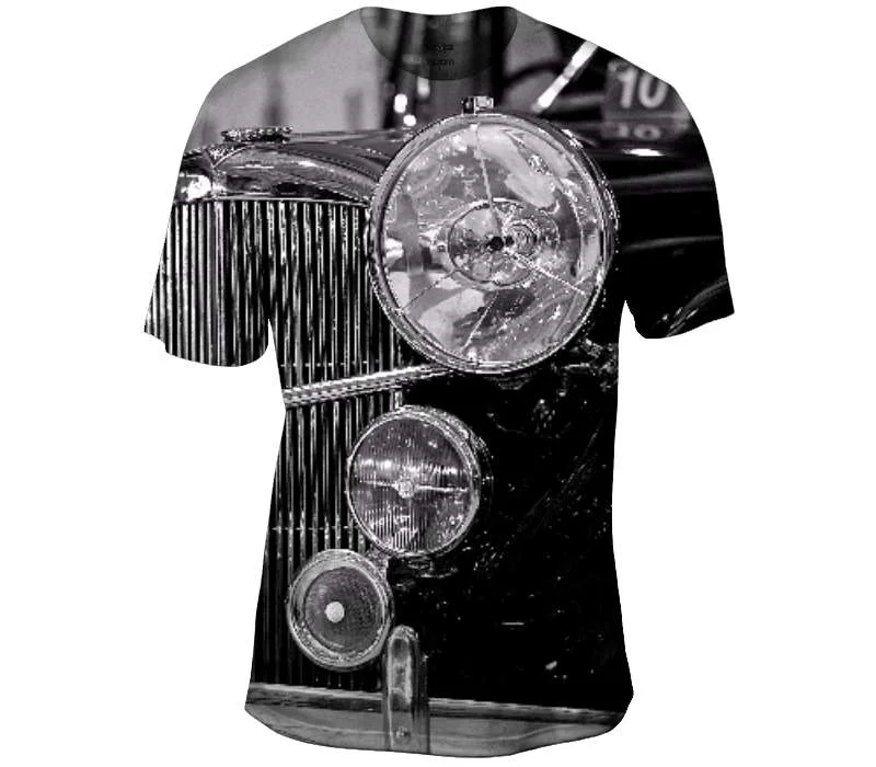 Stylish Long Sleeve T-Shirt-Motorcar In Black