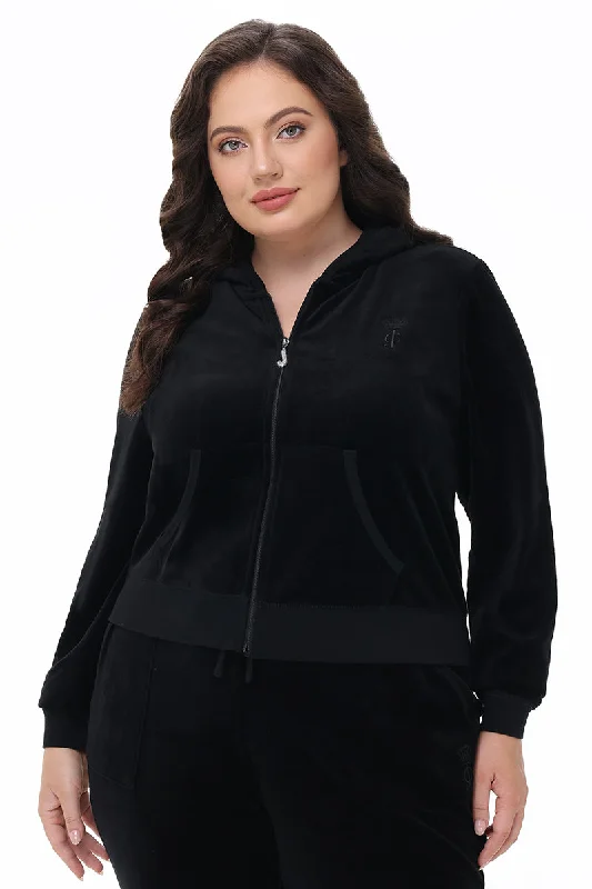 Comfortable Hoodie for Everyday Wear-Plus-Size Heritage Cotton Velour Hoodie