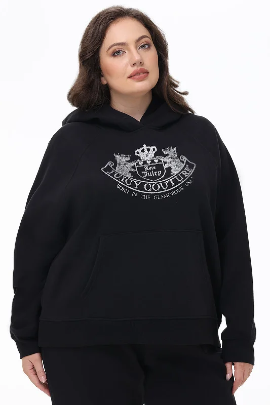 Relaxed Fit Graphic Hoodie-Plus-Size Oversized Fleece Scottie Dog Hoodie