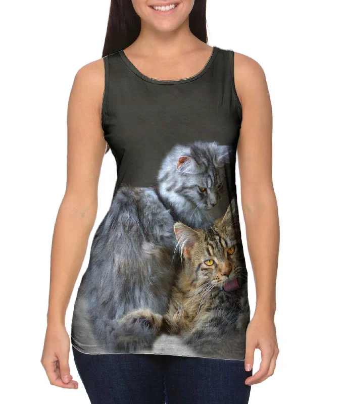 Relaxed Fit Summer Vest-Kitten Friends Lounging