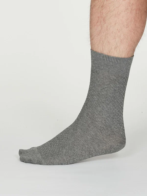 Comfortable Ankle Socks-GEOFFREY SOCKS - MID GREY MARLE