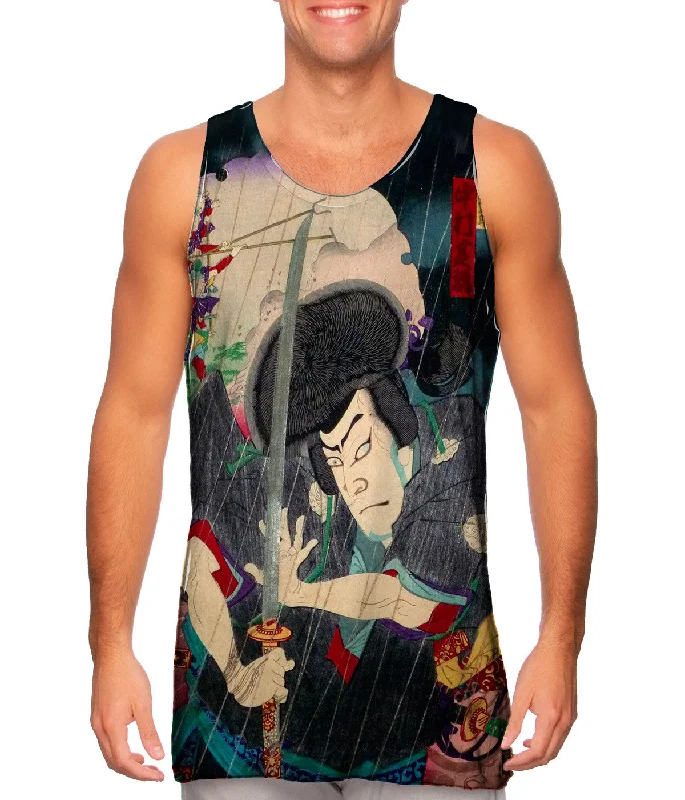 Stylish Vintage Tank Top-Japan - Toyohara Kunichika - "Dosetsu Vs Kenpachi" (1883)