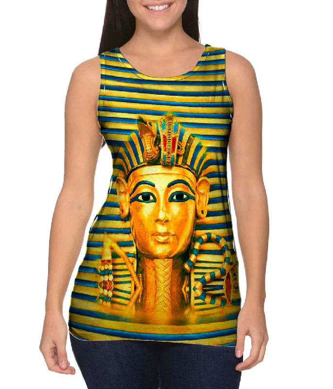 Stylish Open Back Tank-King Tut Stripes