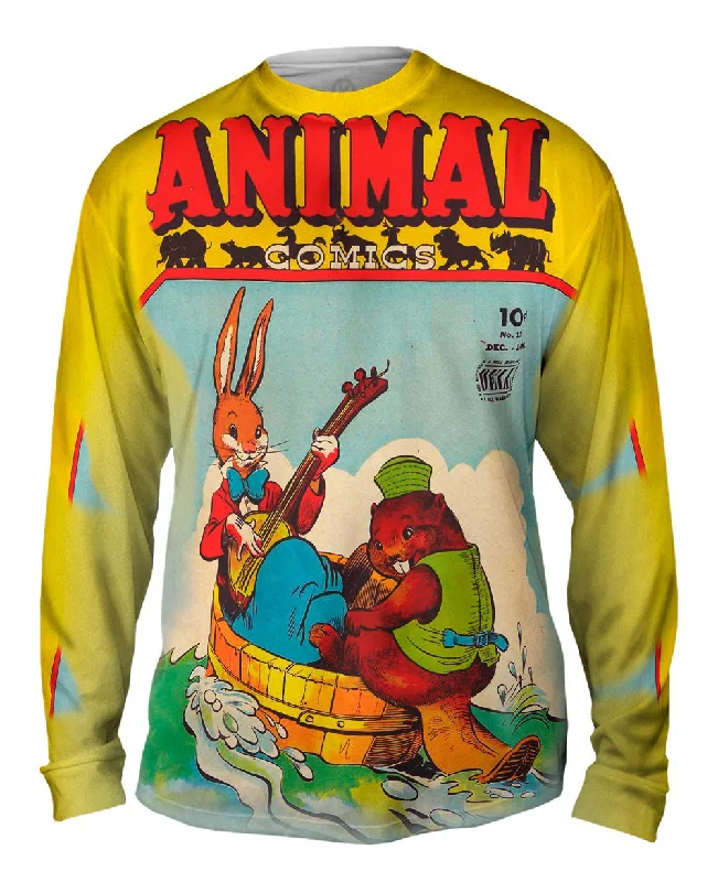 Classic Button-Down Long Sleeve-Bunny Beaver Joy Comic Retro