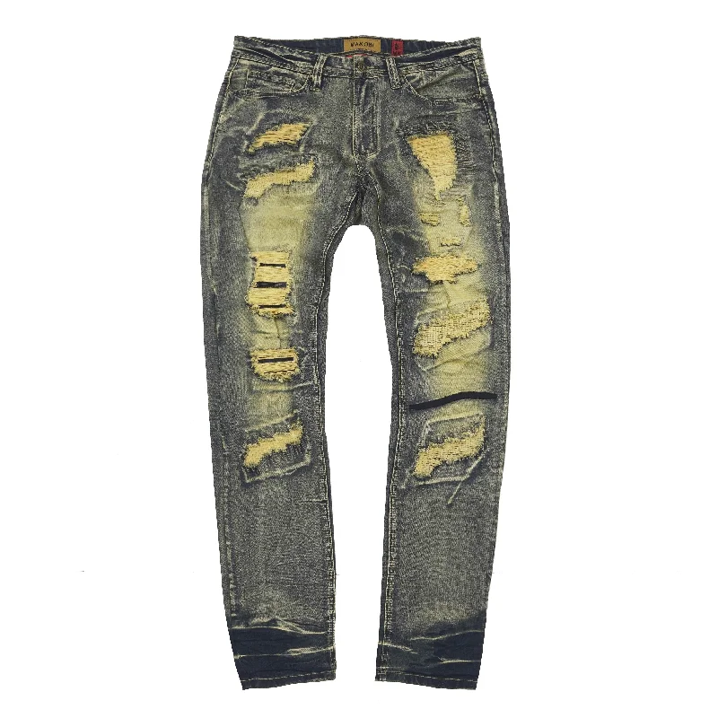 Comfortable Stretch Joggers-M1974 Luciano Jeans- Dirt