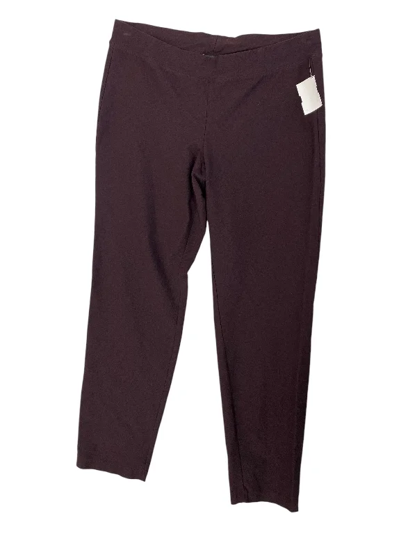 Stylish Track Joggers-Pants Designer By Eileen Fisher In Purple, Size: S