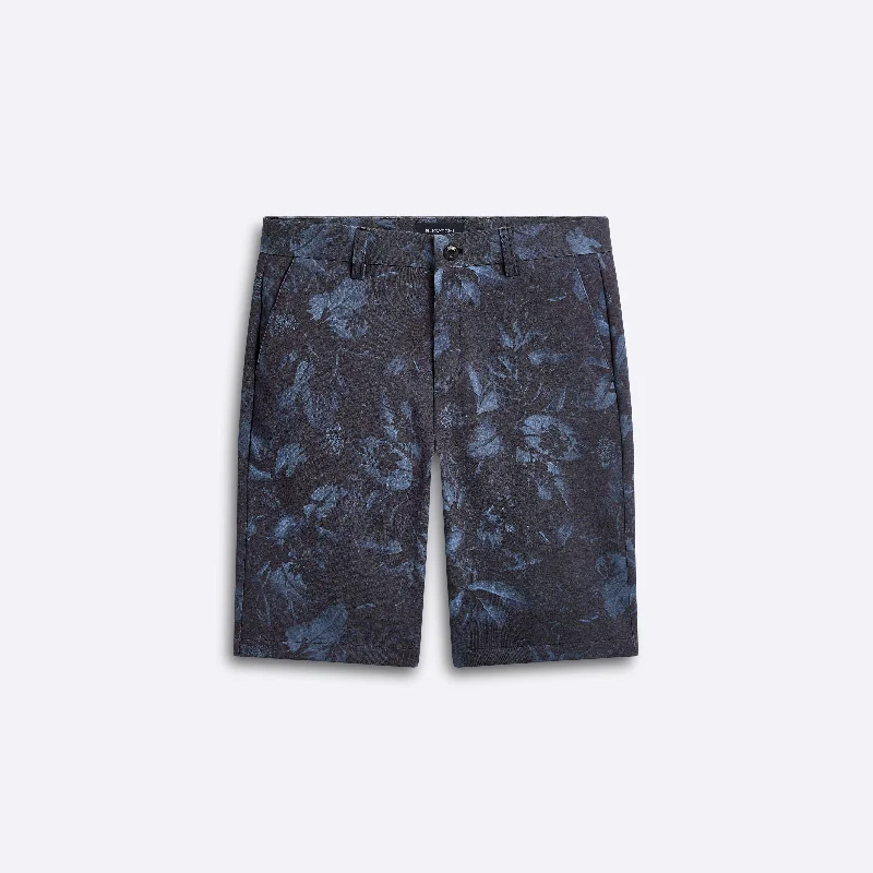 Stylish Fitted Shorts-Theo Floral Indigo Print OoohCotton Shorts