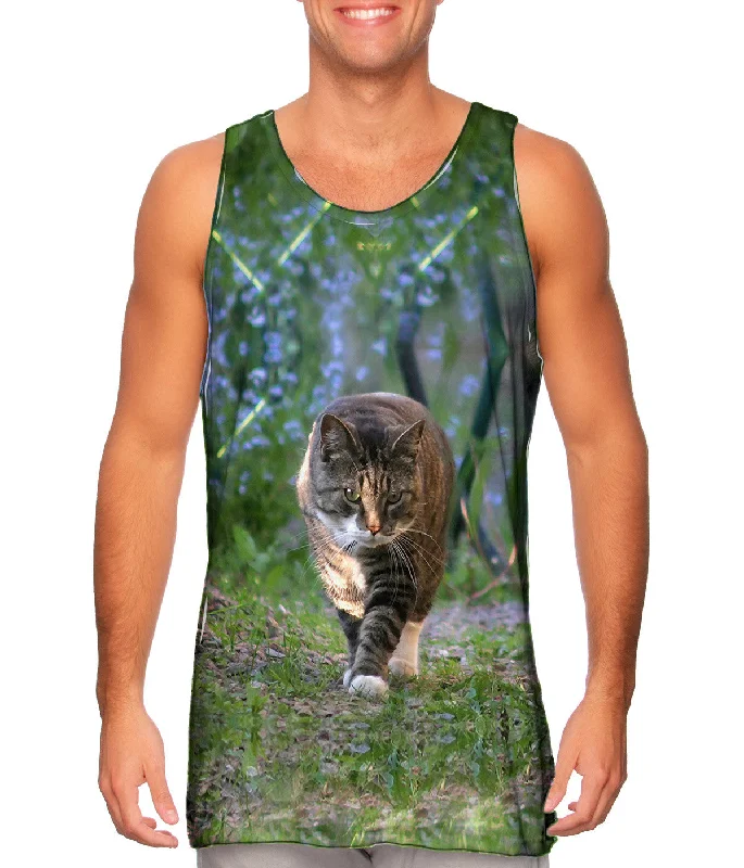 Custom Printed Workout Vest-Kitty Cat On The  Prowl