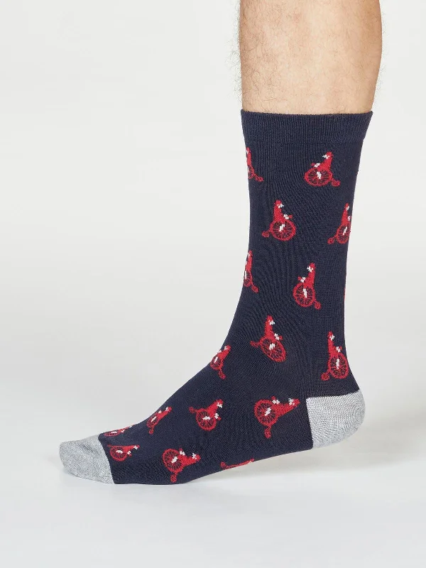 Trendy Mesh Running Socks-Ashton Bicycle Socks - Dark Navy