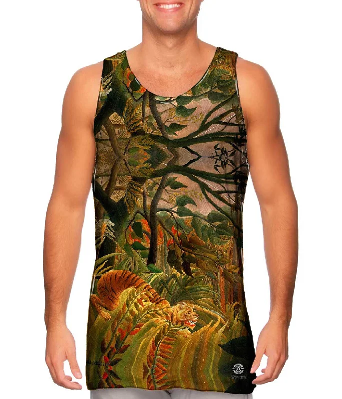 Custom Printed Workout Vest-Henri Rousseau - "Tiger in a Tropical Storm" (1891)