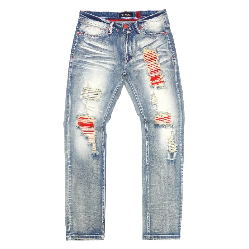 Custom Logo Pants-M1990 Leaders Denim Jeans - Light Wash