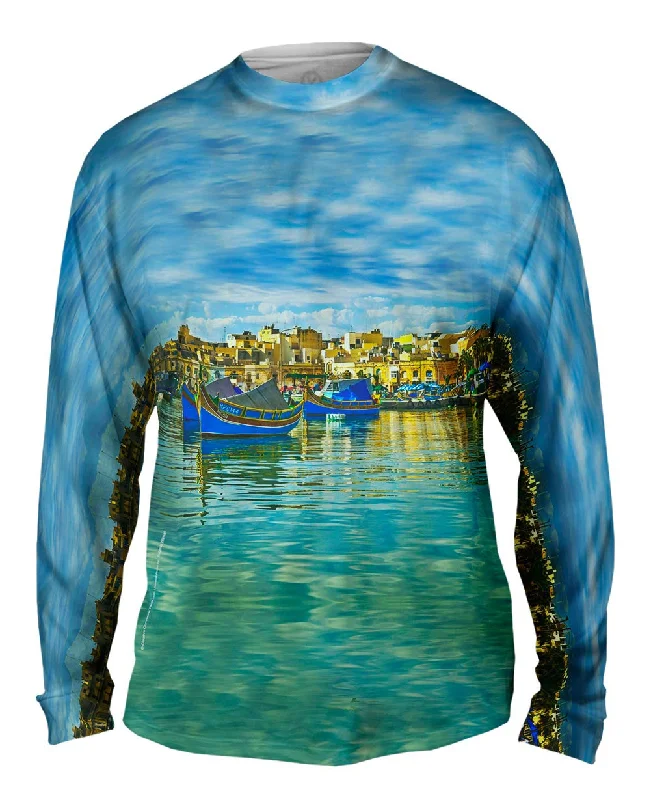 Comfortable Stretch Fit Long Sleeve-Boats Off Malta