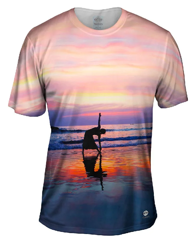 Classic Text Print T-Shirt-Light Yoga At Sunset