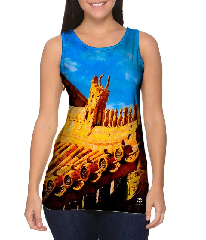 Trendy Sports Tank-Japanese Shrine Ornate Roof