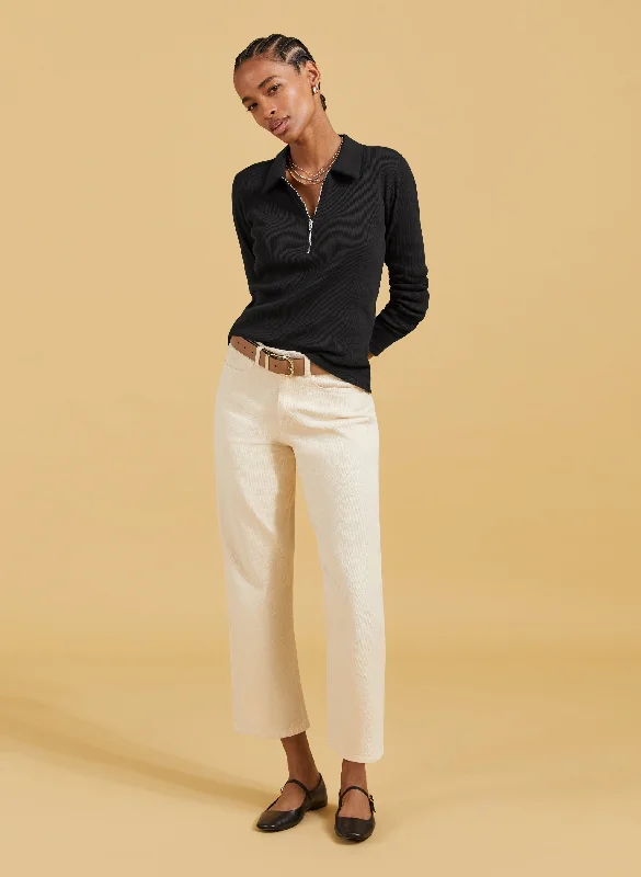 Premium Bootcut Pants-Organic Stretch Cotton Crop Straight Leg Jeans