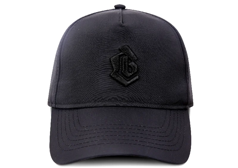 Trendy Retro Snapback Hat-'MONOGRAM' CAP - BLACK/BLACK