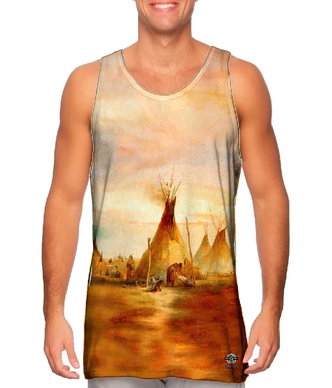 Custom Printed Tank Top-Karld Bodmer - "Sioux Teepee From Volume 1 Of Travels In The Interior Of North America" (1833)