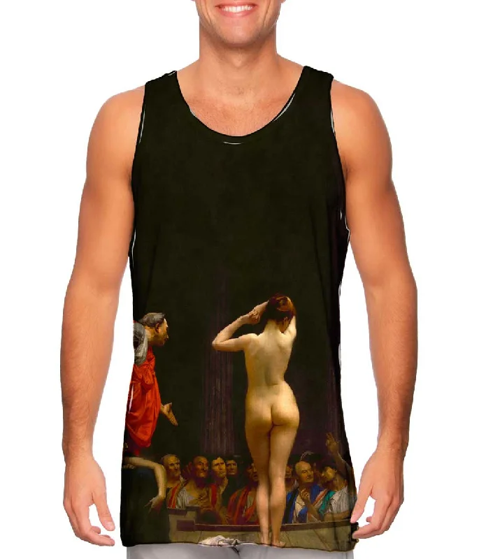 Casual Beach Tank Top-Jean-Leon Gerome - "A Roman Slave Market" (1884)