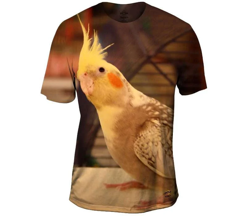 Graphic Logo Print T-Shirt-Hello Cockatiel