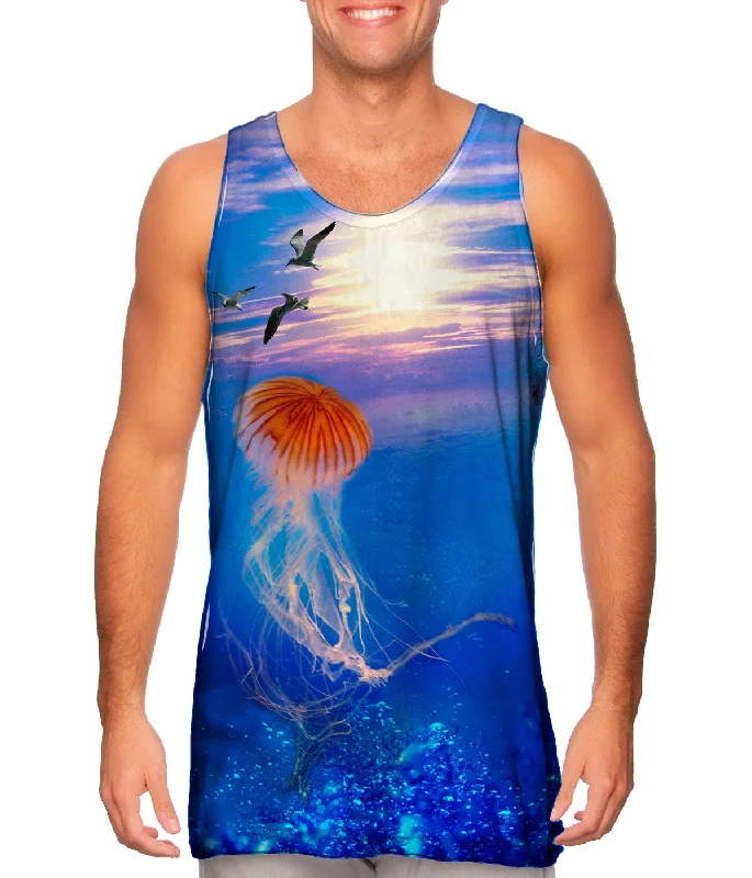 Stylish Sleeveless T-shirt-Jellyfish Sky