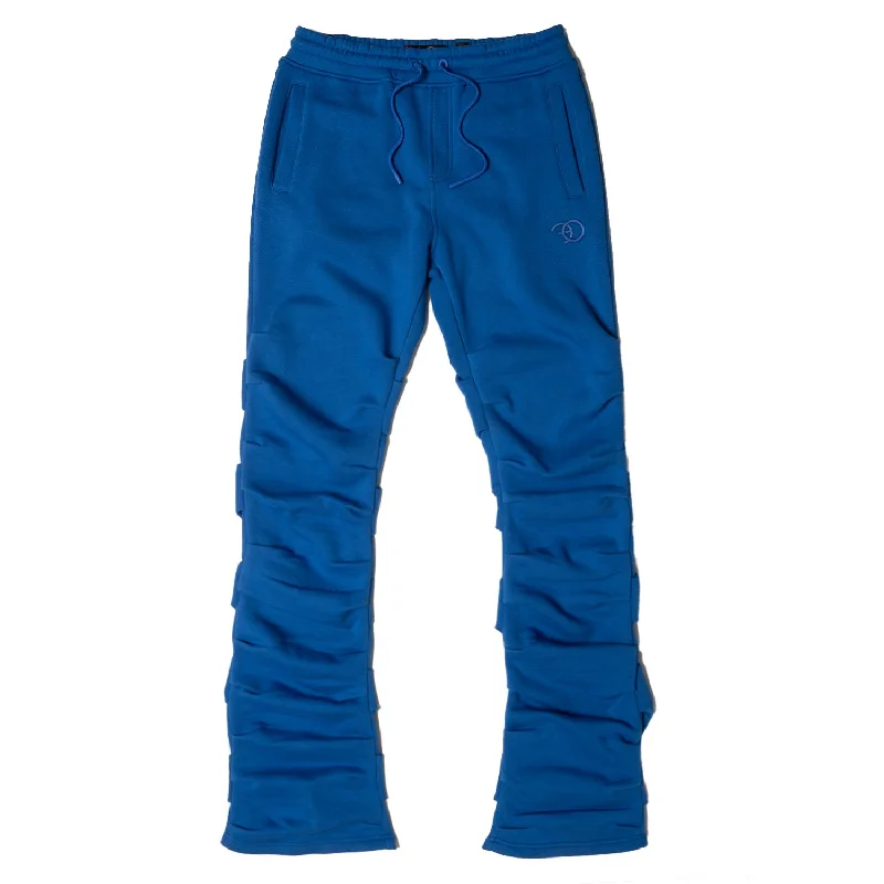 Comfortable Hiking Pants-F6220 Malik Stacked Sweatpants - Royal