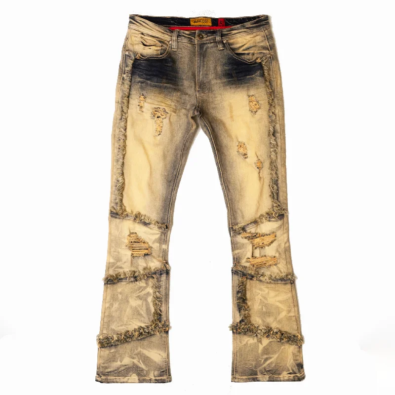 Trendy Pleated Joggers-M1997 Gianos Stacked Jeans- Dirt