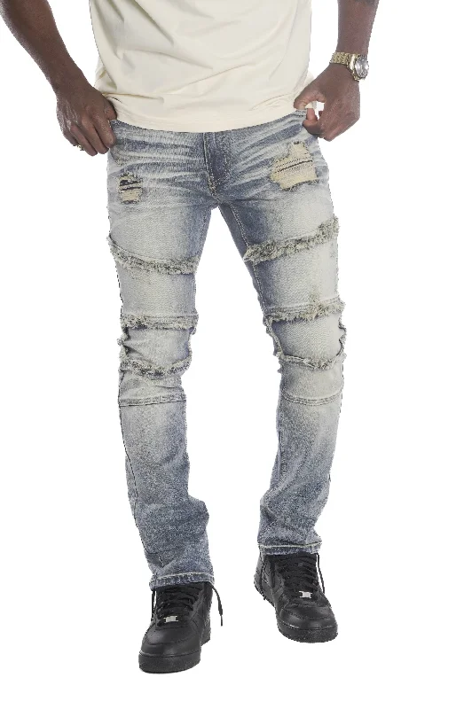 Custom Graphic Pants-M1967 Makobi David Denim Jeans - Light Wash